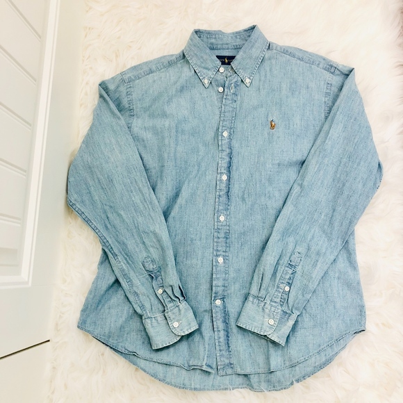 Ralph Lauren Denim Shirt Polo Horse Long Sleeve - Picture 3 of 7